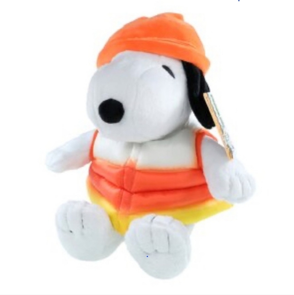 Candy Corn Puffer Snoopy Plushie 2024 Limited Edition Peanuts Puffy Vest Jacket